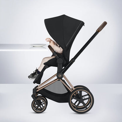 Cybex Priam 3 Complete Stroller - Chrome/Black/True Red - 519003535-C