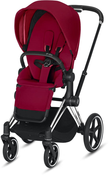 Cybex Priam 3 Complete Stroller - Chrome/Black/True Red - 519003535-C