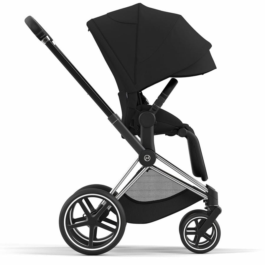 Cybex Priam 4 + Cloud G Lux SensorSafe Travel System Bundle - Chrome / Black / Soho Grey / Moon Black - 521004153-522001401