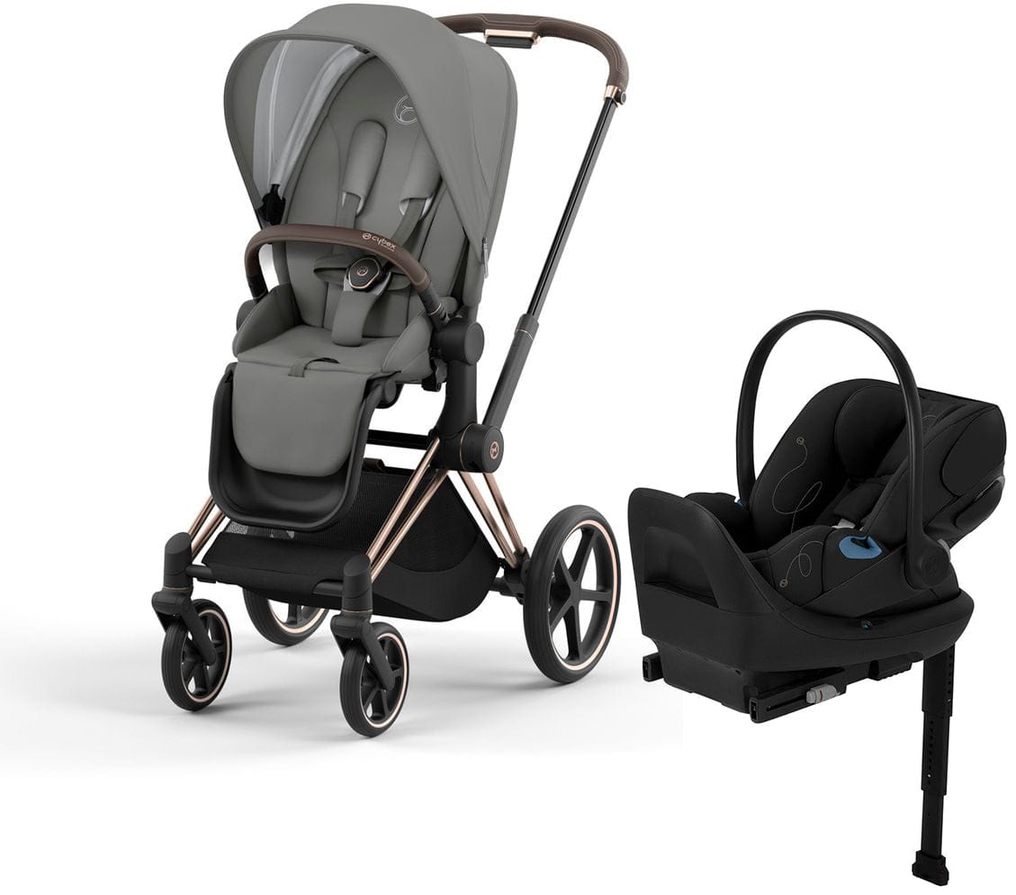 Cybex Priam 4 + Cloud G Lux SensorSafe Travel System Bundle - Rose Gold / Brown / Soho Grey / Moon Black - 521004137-522001401