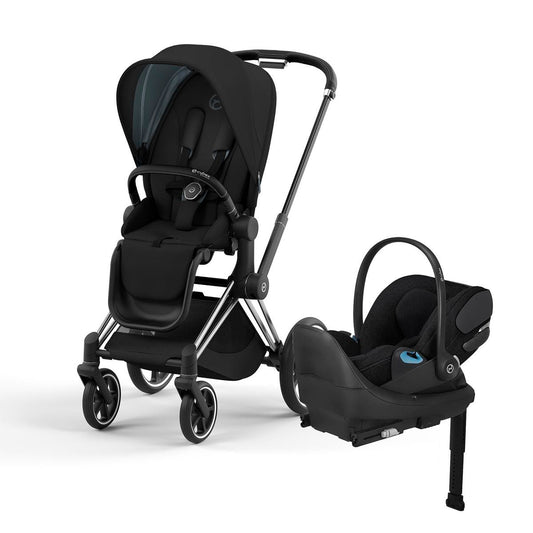 Cybex Priam 4 Stroller + Cloud T SensorSafe Travel System Bundle - Chrome / Black / Deep Black / Sepia Black - 521003961-521003935-524000605