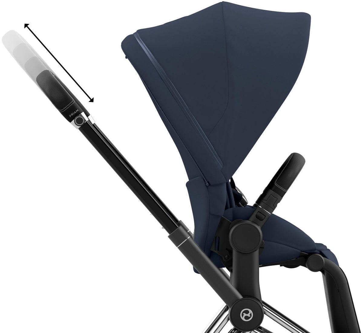 Cybex Priam 4 Stroller (One Box) - Chrome / Black / Nautical Blue - 521004143