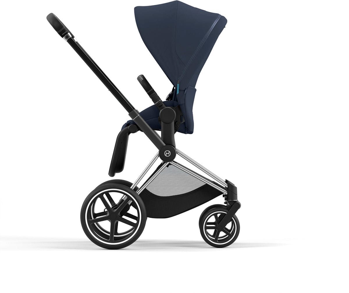 Cybex Priam 4 Stroller (One Box) - Chrome / Black / Nautical Blue - 521004143