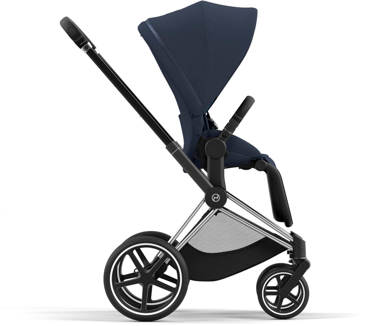 Cybex Priam 4 Stroller (One Box) - Chrome / Black / Nautical Blue - 521004143