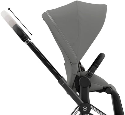 Cybex Priam 4 Stroller (One Box) - Chrome / Black / Soho Grey - 521004153