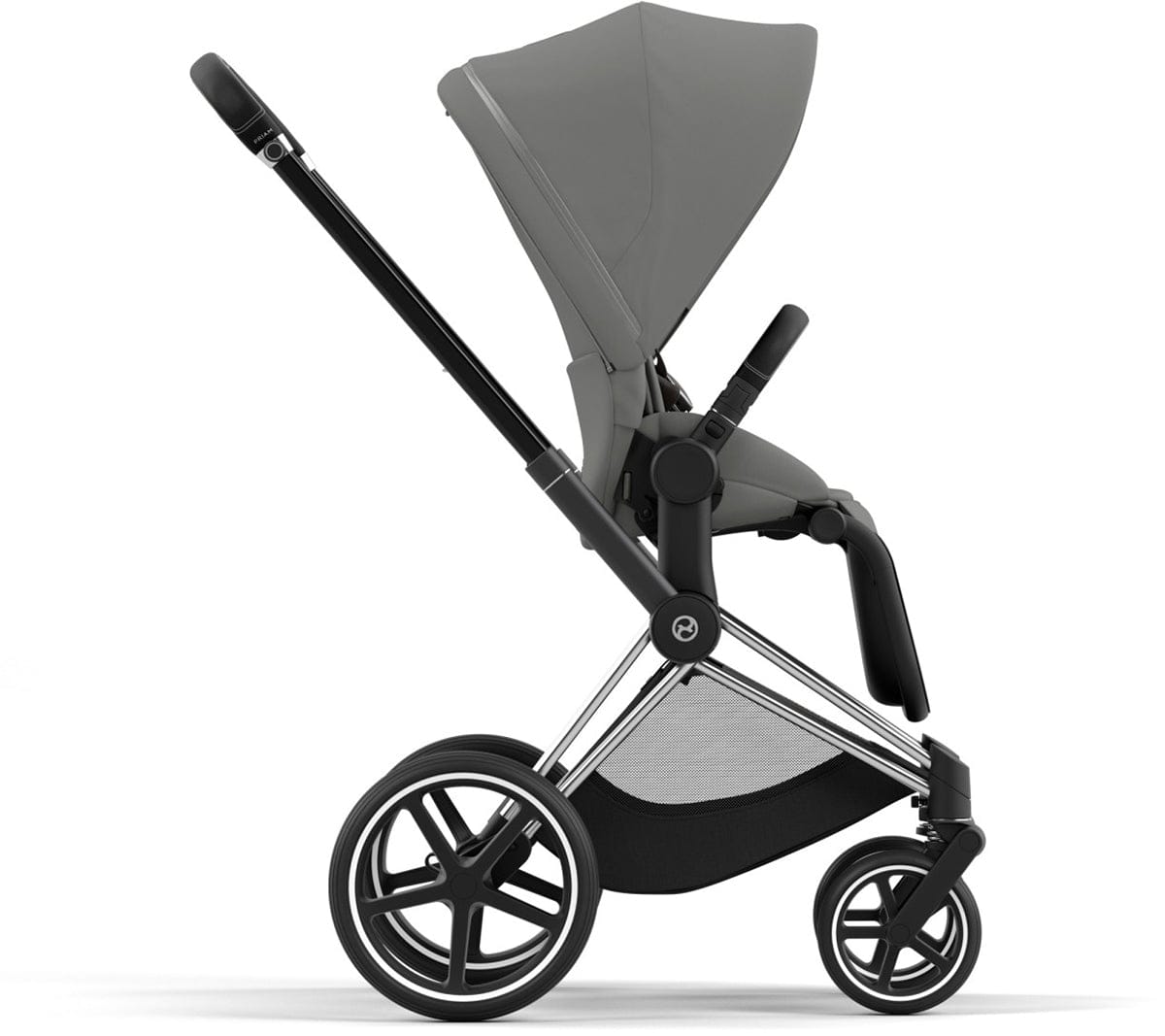 Cybex Priam 4 Stroller (One Box) - Chrome / Black / Soho Grey - 521004153