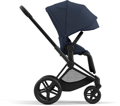 Cybex Priam 4 Stroller (One Box) - Matte Black / Black / Nautical Blue - 521004111