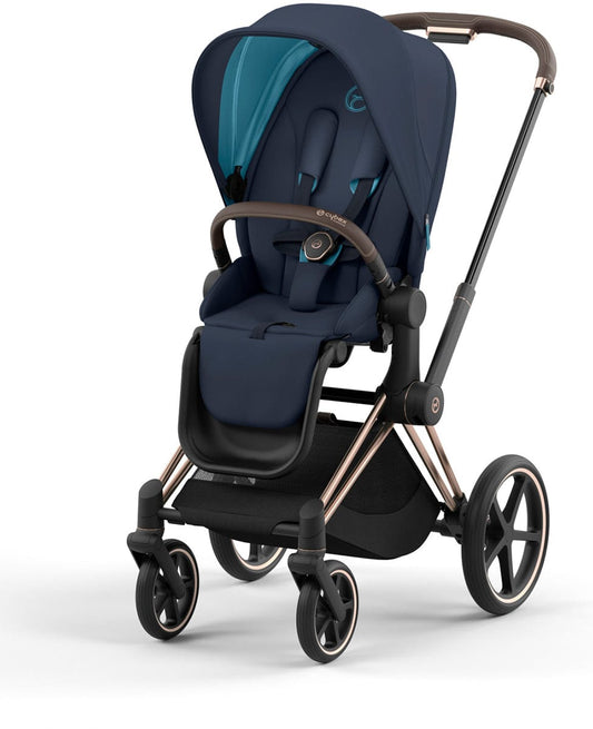 Cybex Priam 4 Stroller (One Box) - Rose Gold / Brown / Nautical Blue - 521004127
