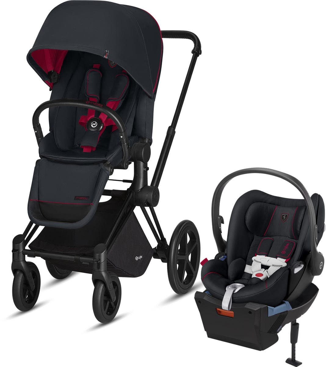 Cybex Priam & Cloud Q Travel System - Ferrari Black - 519000037-519000013