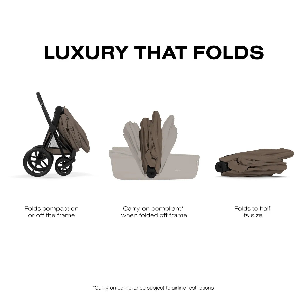 Cybex Priam Fold Lux Carry Cot (2026) - Coconut Brown - 526001483