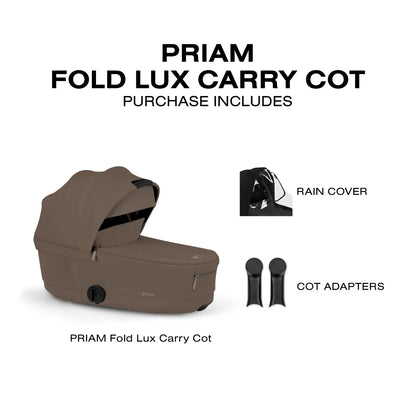 Cybex Priam Fold Lux Carry Cot (2026) - Coconut Brown - 526001483