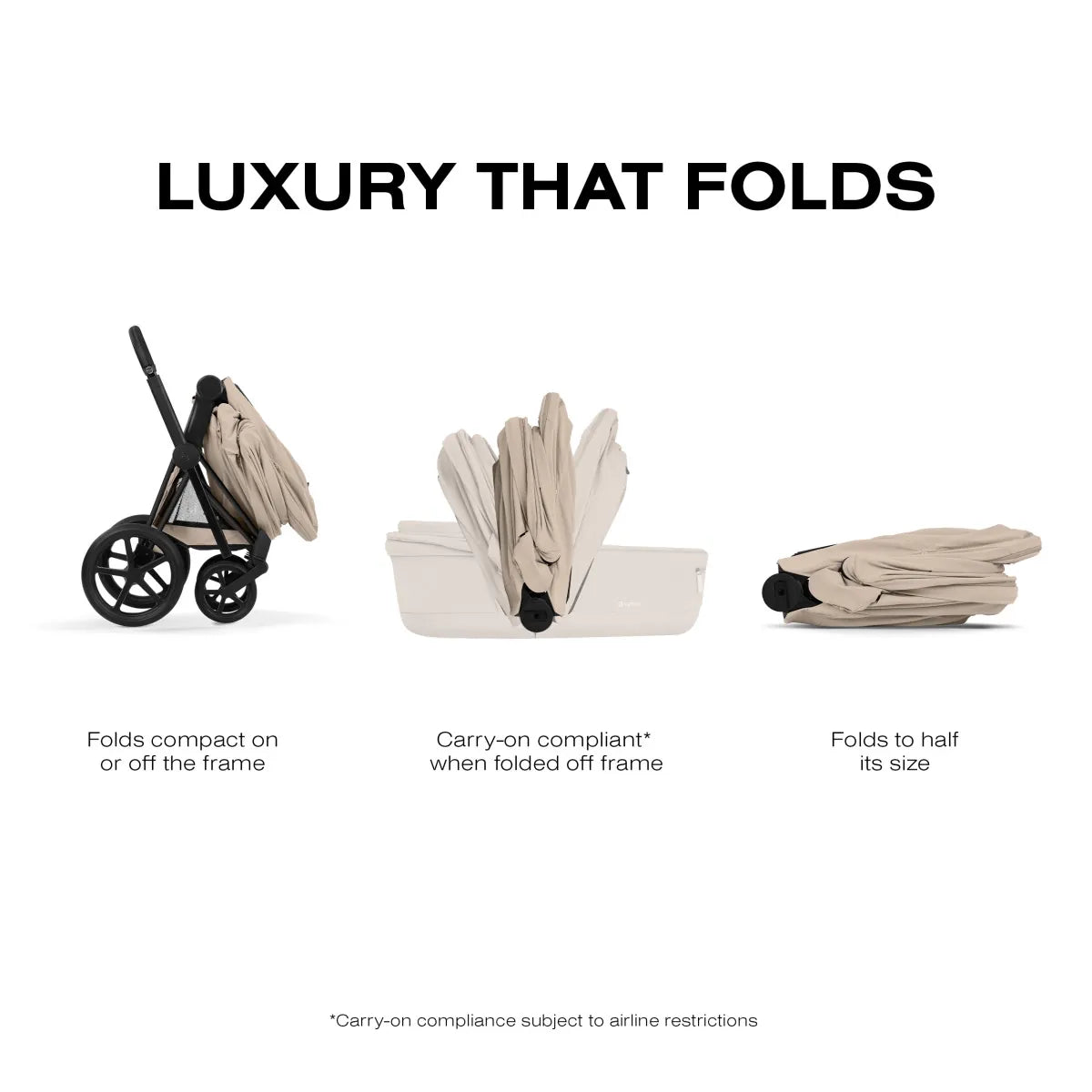 Cybex Priam Fold Lux Carry Cot (2026) - Cozy Beige - 526001481
