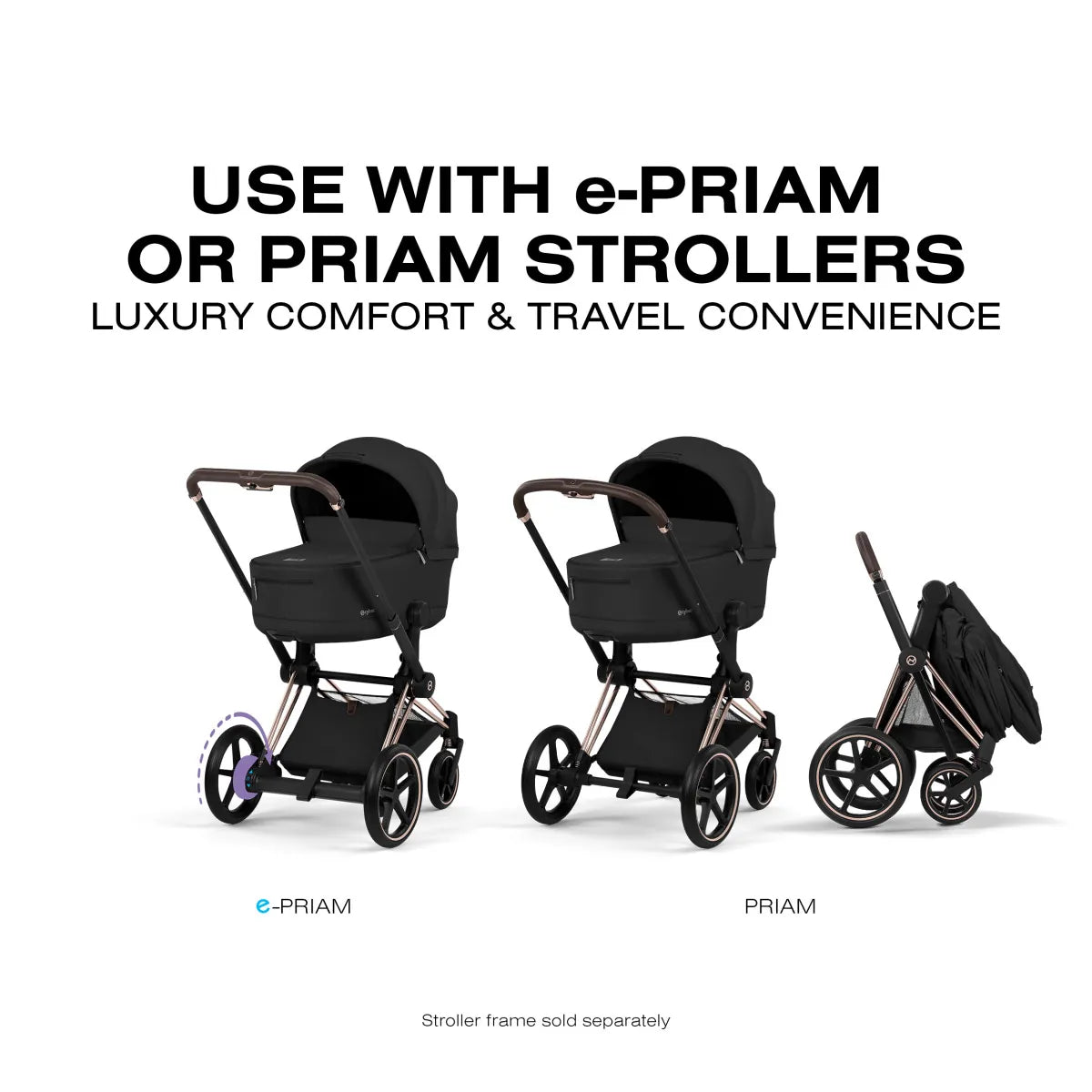 Cybex Priam Fold Lux Carry Cot (2026) - Sepia Black - 526001479