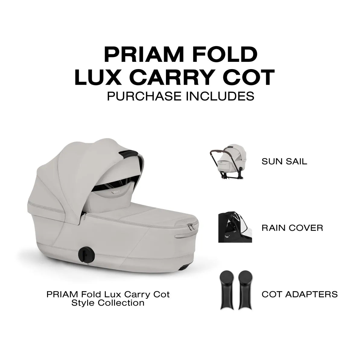 Cybex Priam Style Fold Cot - City Grey - 526000363