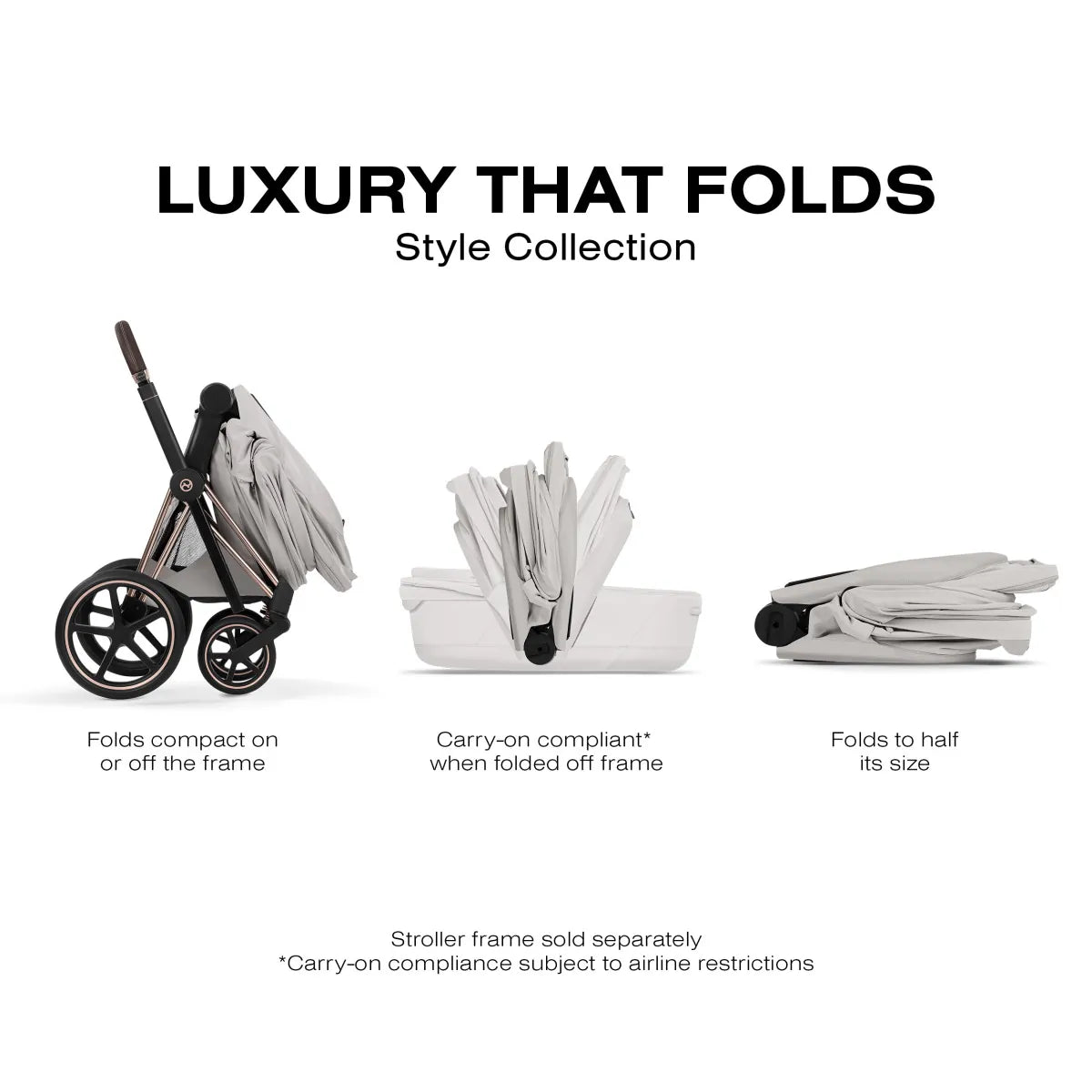 Cybex Priam Style Fold Cot - City Grey - 526000363