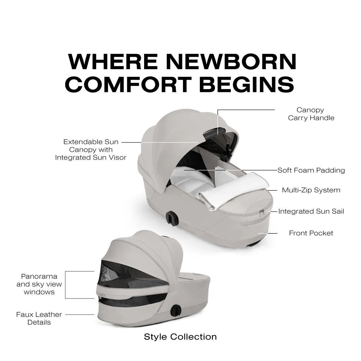 CYBEX PRIAM Fold Lux Carry Cot - Style Collection