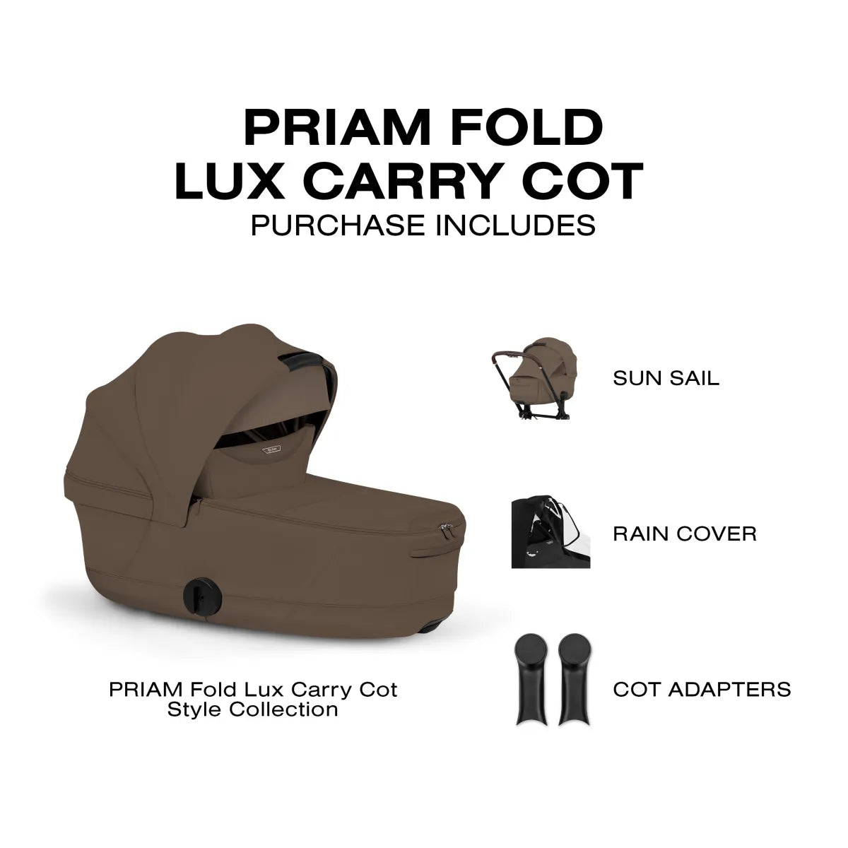Cybex Priam Style Fold Cot - Coconut Brown - 526001619
