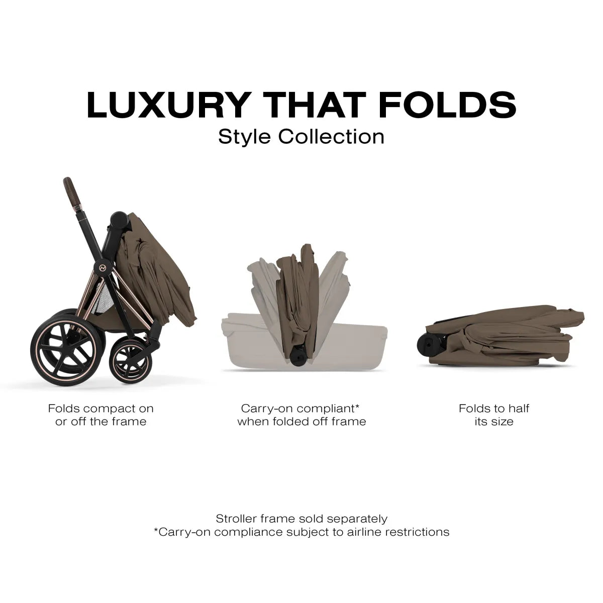 Cybex Priam Style Fold Cot - Coconut Brown - 526001619