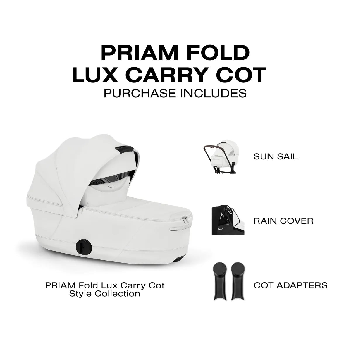 Cybex Priam Style Fold Cot - Off White - 526000387