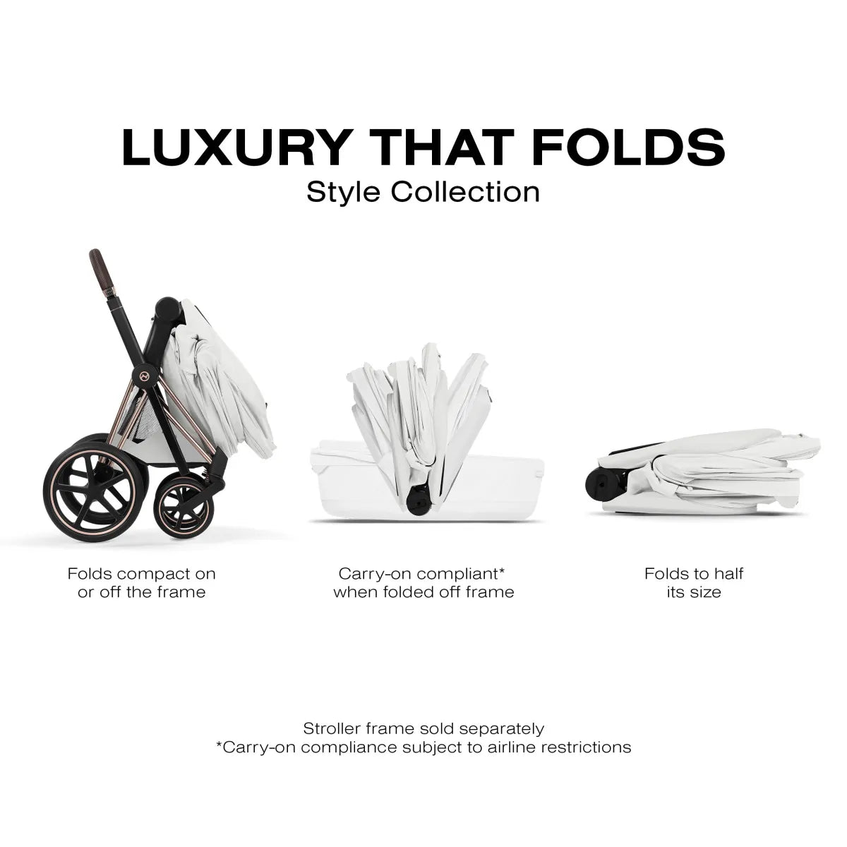 Cybex Priam Style Fold Cot - Off White - 526000387