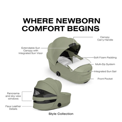 Cybex Priam Style Fold Cot - Sage Green - 526000375