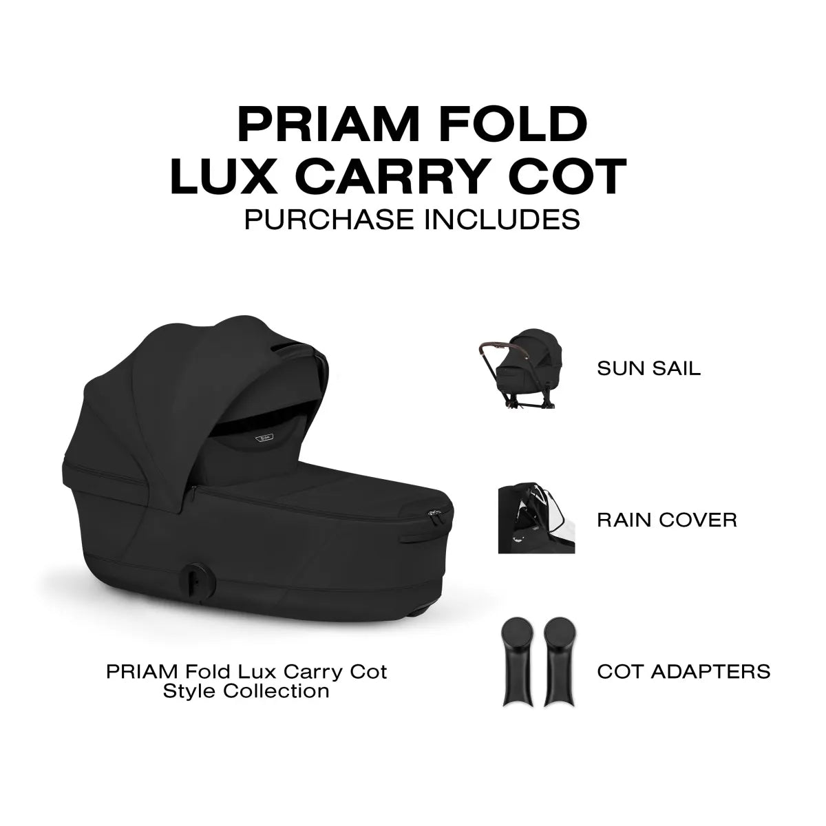 Cybex Priam Style Fold Cot - Sepia Black - 526000357