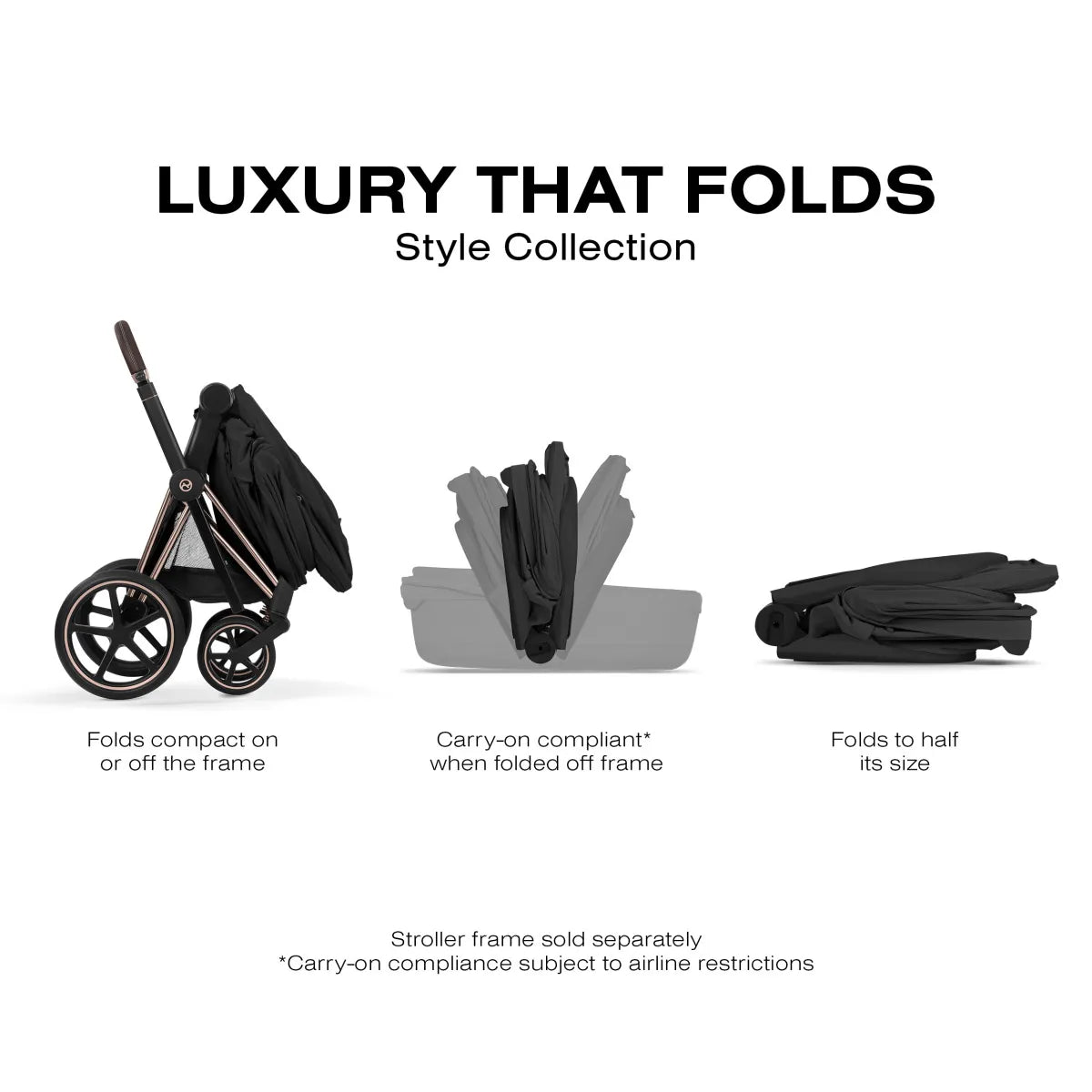 Cybex Priam Style Fold Cot - Sepia Black - 526000357
