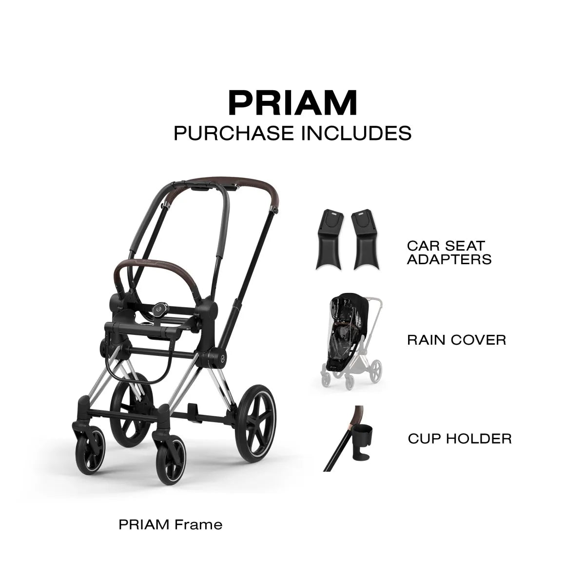 Cybex Priam Style Frame - Chrome Brown - 526000209
