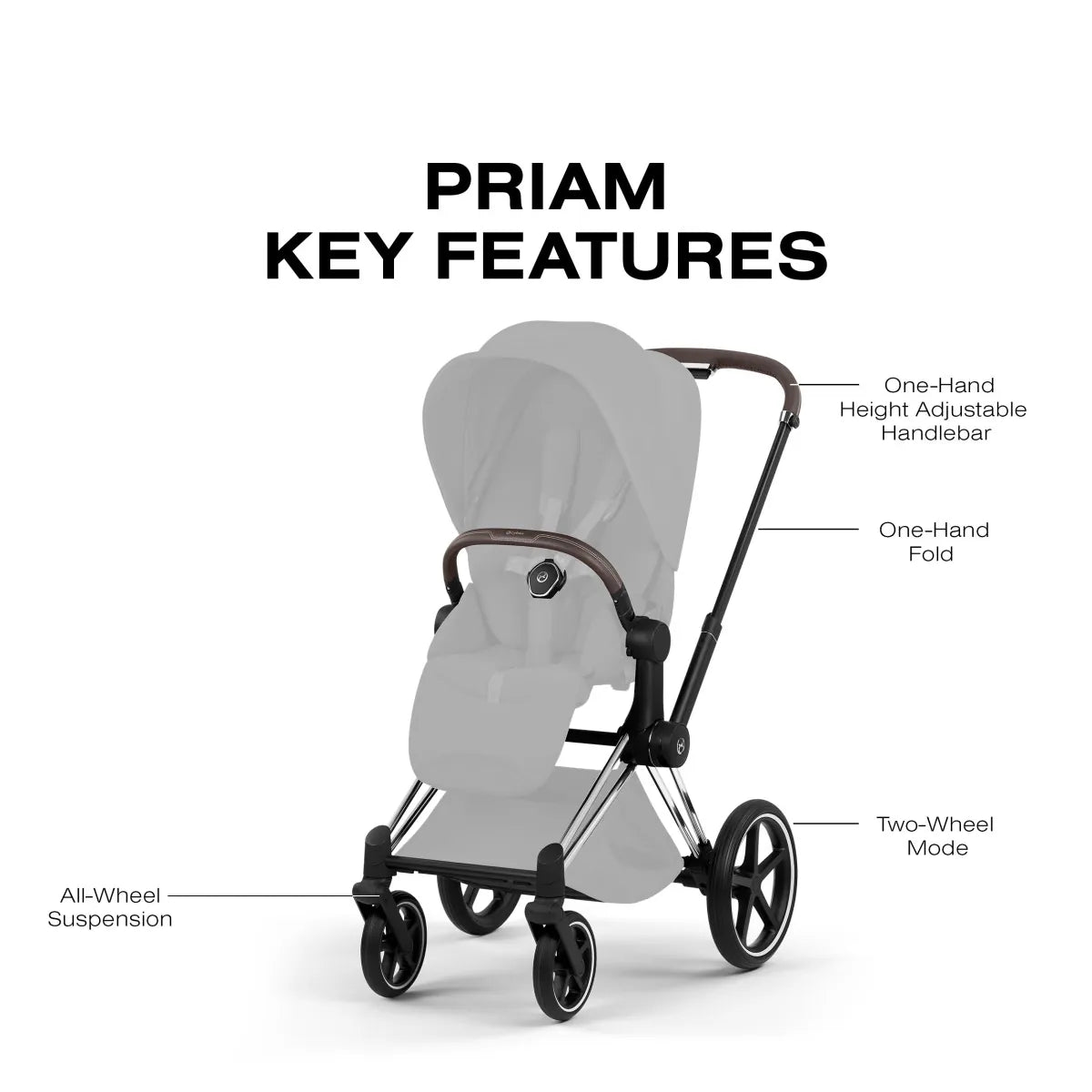 Cybex Priam Style Frame - Chrome Brown - 526000209