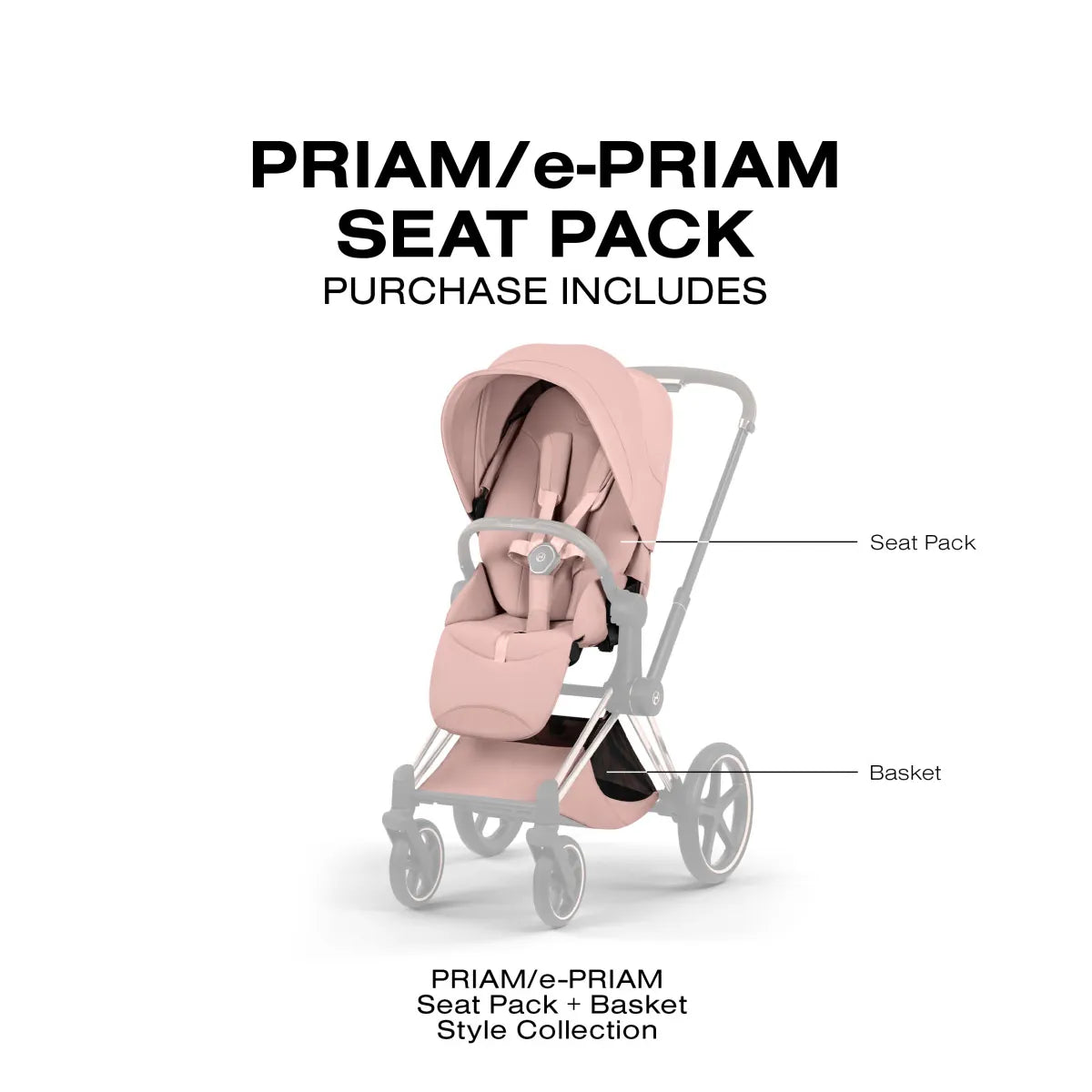 Cybex Priam Style Seat Pack - Peach Pink - 526000351
