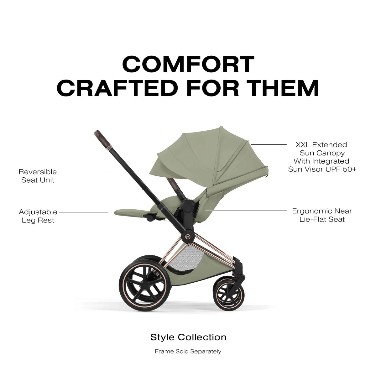 Cybex Priam Style Seat Pack - Sage Green - 526000327
