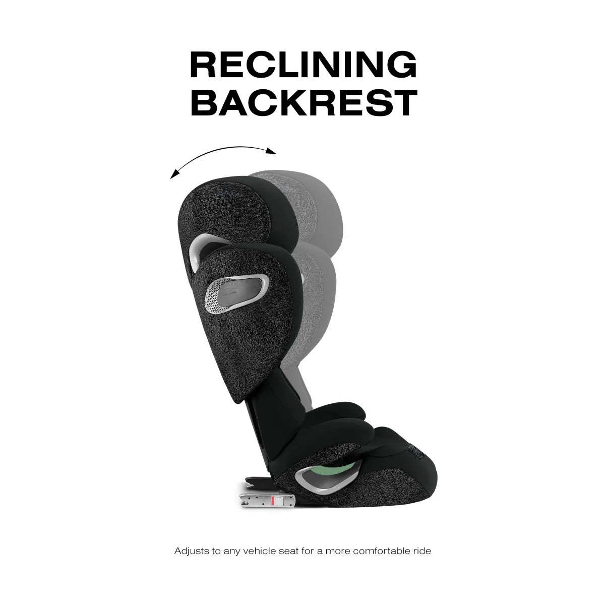 Cybex car seat showing reclining backrest adjustment