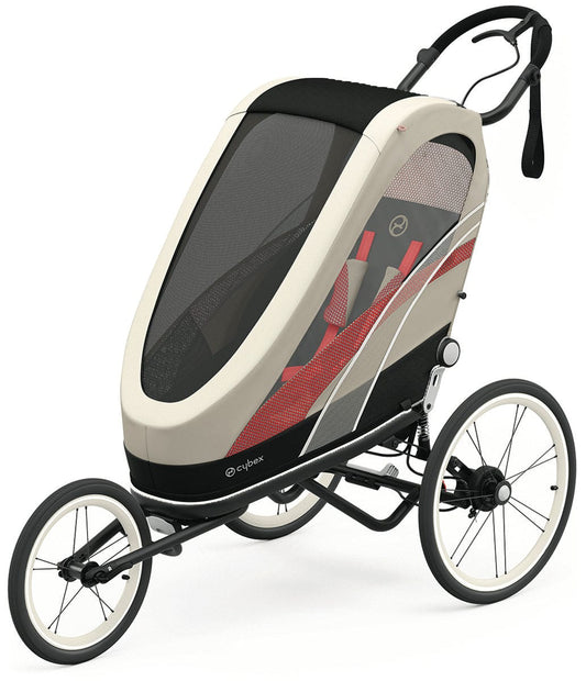 Cybex Zeno Multisport Trailer Bundle - Black Frame + Bleached Sand Seat Pack - 521000297-521000381