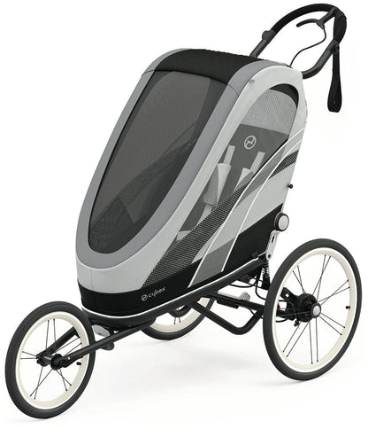 Cybex Zeno Multisport Trailer Bundle - Black Frame + Medal Grey Seat Pack - 521000297-521000377