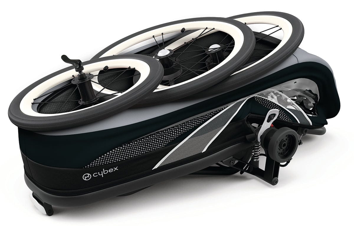 Cybex Zeno Multisport Trailer Bundle - Black Frame + Silver Pink Seat Pack - 521000297-521000379