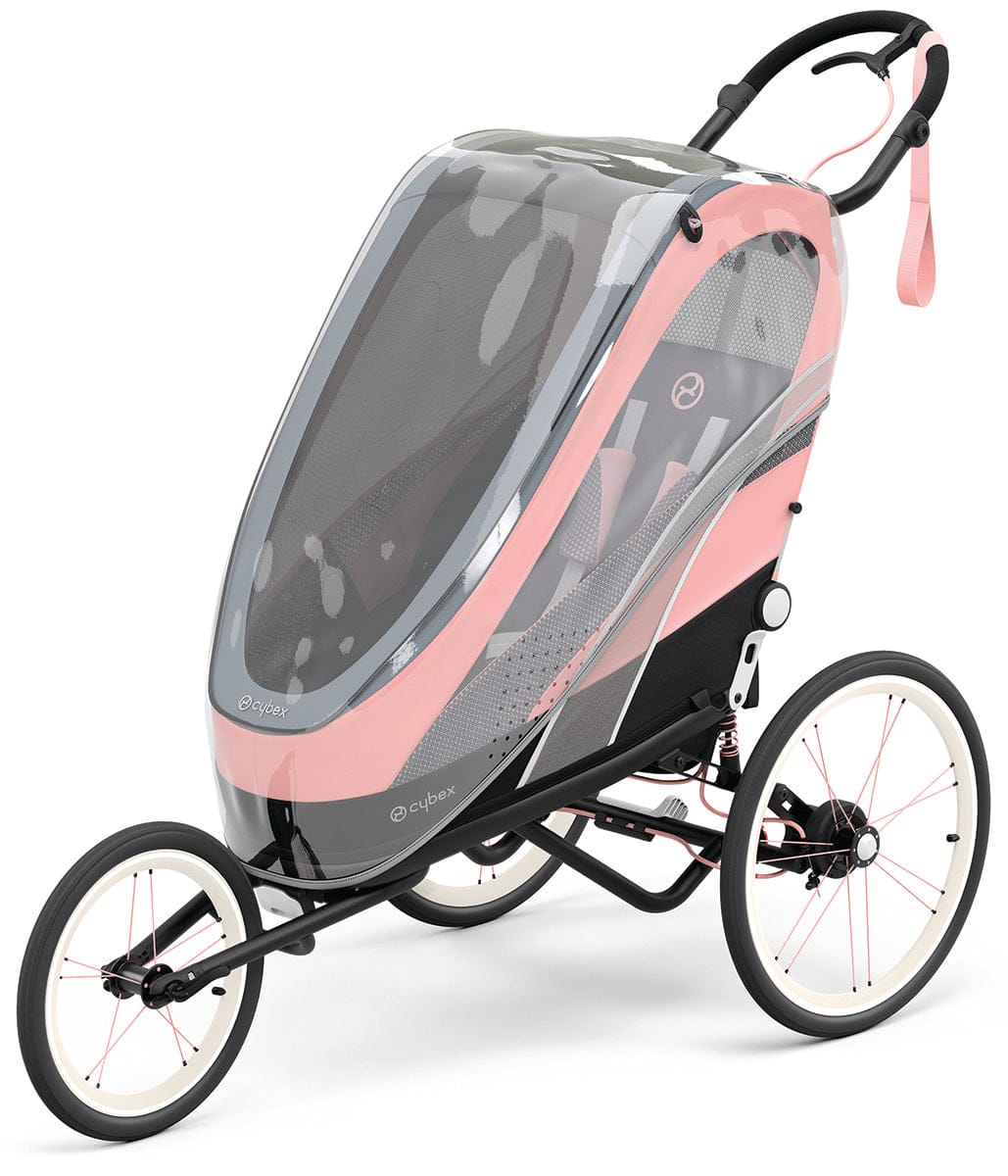 Cybex Zeno Multisport Trailer Bundle - Black/Pink Frame + All Black Seat Pack - 521000309-521000375