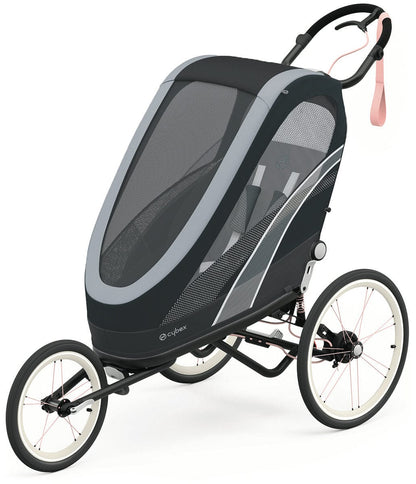 Cybex Zeno Multisport Trailer Bundle - Black/Pink Frame + All Black Seat Pack - 521000309-521000375