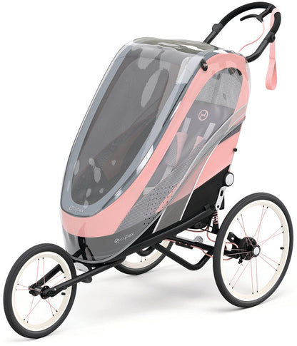 Cybex Zeno Multisport Trailer Bundle - Black/Pink Frame + Silver Pink Seat Pack - 521000309-521000379
