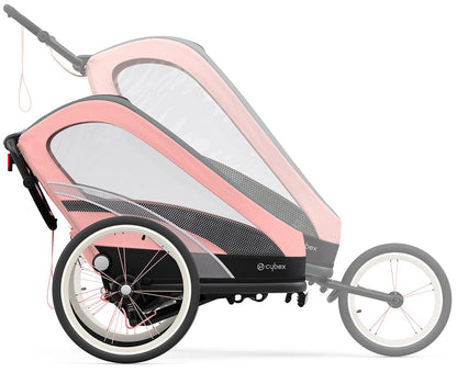 Cybex Zeno Multisport Trailer Bundle - Black/Pink Frame + Silver Pink Seat Pack - 521000309-521000379