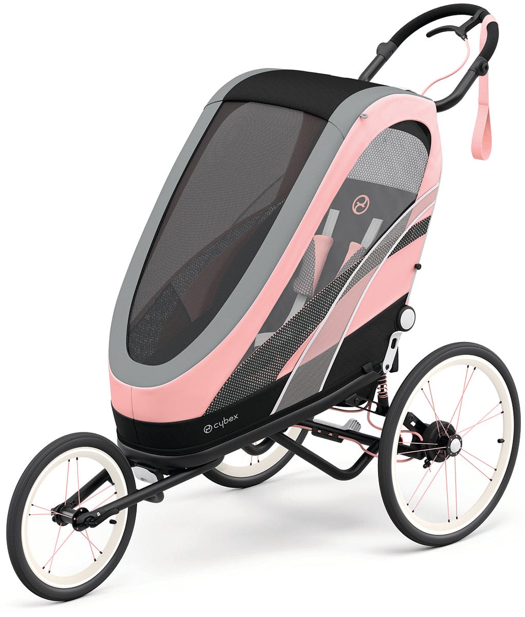 Cybex Zeno Multisport Trailer Bundle - Black/Pink Frame + Silver Pink Seat Pack - 521000309-521000379