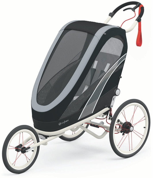 Cybex Zeno Multisport Trailer Bundle - Cream/Orange Frame + All Black Seat Pack - 521000321-521000375