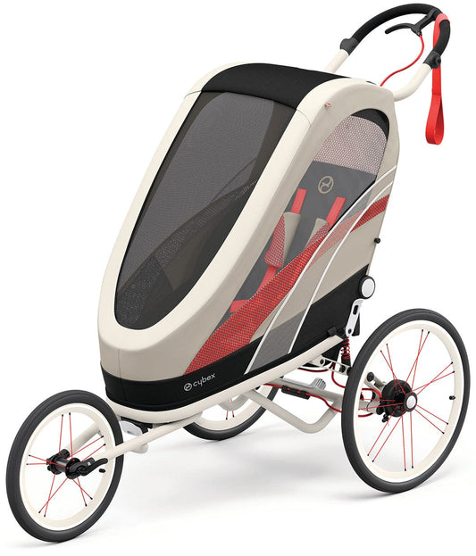 Cybex Zeno Multisport Trailer Bundle - Cream/Orange Frame + Bleached Sand Seat Pack - 521000321-521000381