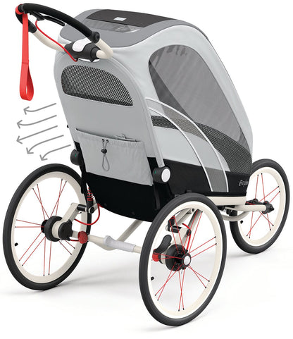 Cybex Zeno Multisport Trailer Bundle - Cream/Orange Frame + Medal Grey Seat Pack - 521000321-521000377