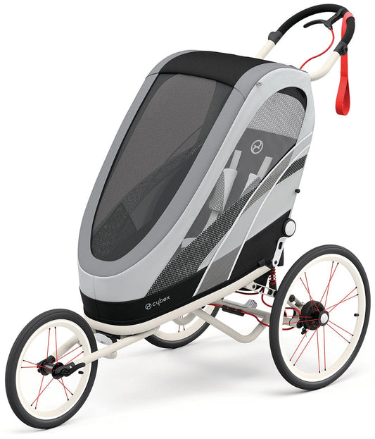 Cybex Zeno Multisport Trailer Bundle - Cream/Orange Frame + Medal Grey Seat Pack - 521000321-521000377