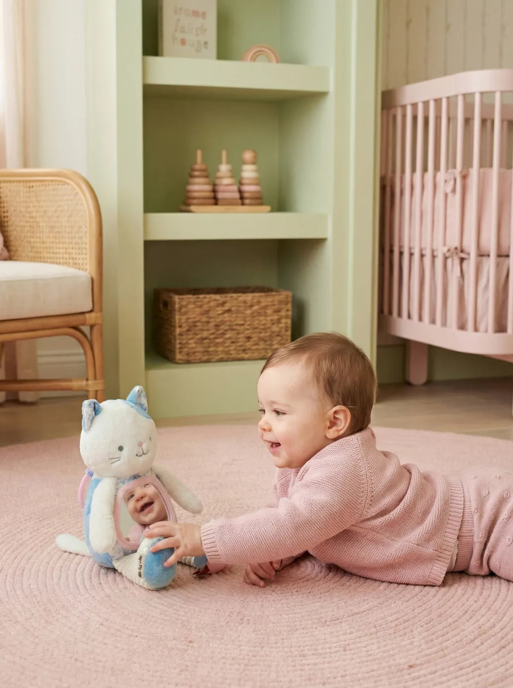 Itzy Ritzy Itzy Bitzy Mirror Kitty Tummy Time Sensory Toy