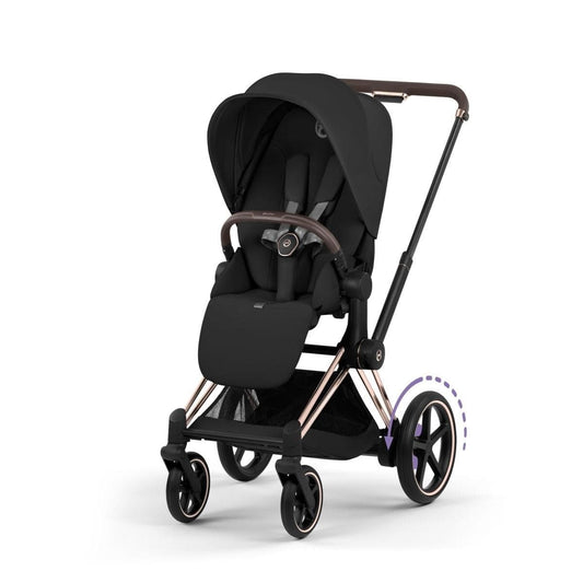 Cybex e-Priam Stroller (2026) - Rose Gold Frame / Sepia Black Lux Seat - 526000051