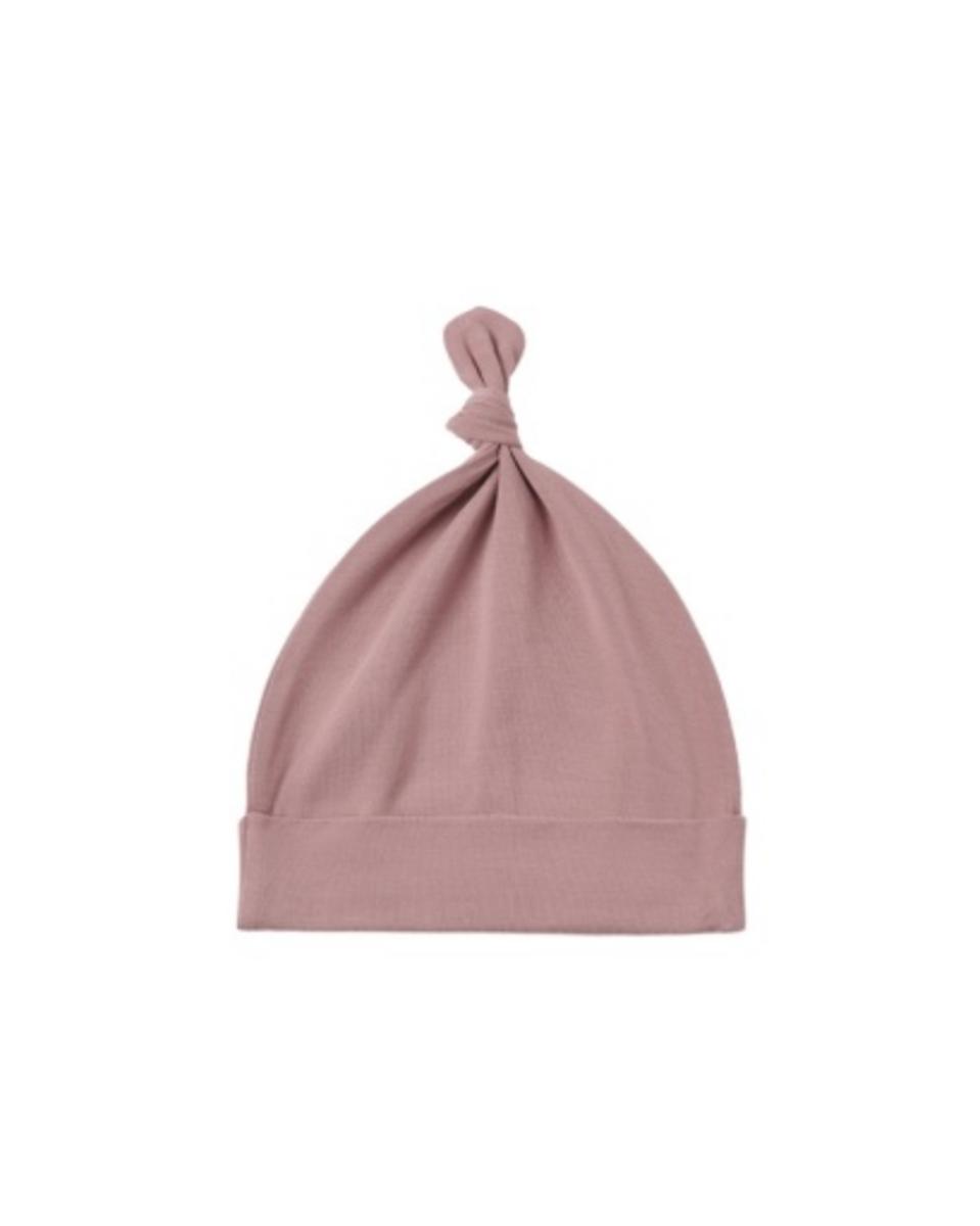 Dusty rose baby knot hat