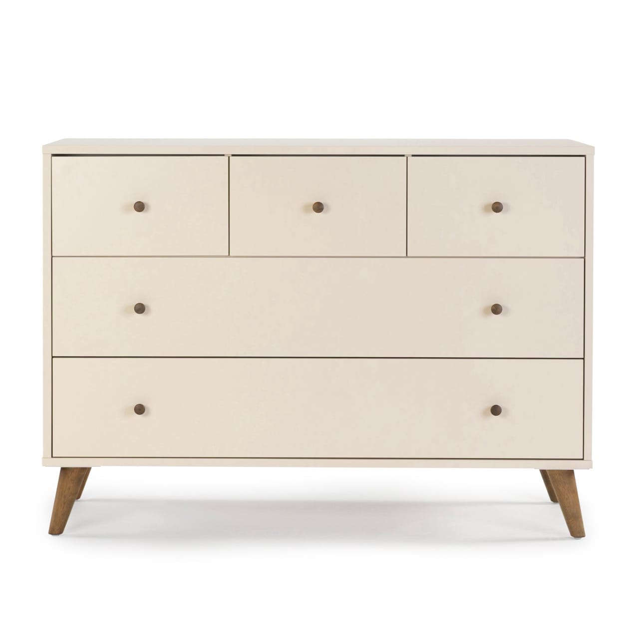 dadada Austin 5-Drawer Dresser - Almond Milk / Walnut - 43182