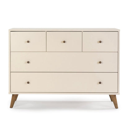 dadada Austin 5-Drawer Dresser - Almond Milk / Walnut - 43182