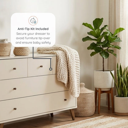 dadada Austin 5-Drawer Dresser - Almond Milk / Walnut - 43182